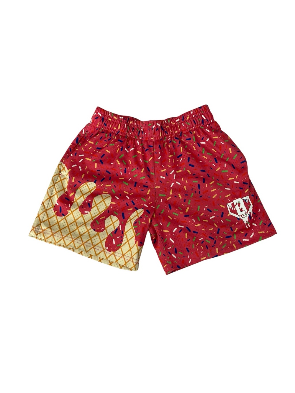 Baseball Lifestyle 101 Pink Ice Cream Print Shorts Size Youth M
